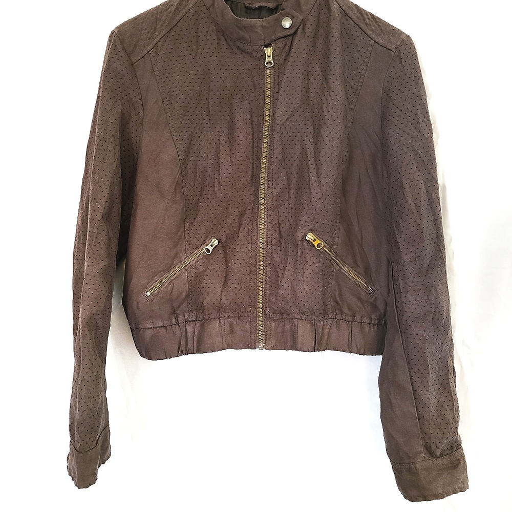 Elle gray bomber jacket size large -D